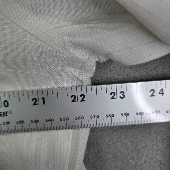 Womens White Open Front Linen Blazer Jacket 3/4 Sleeve Pockets Size XL - Picture 6 of 8